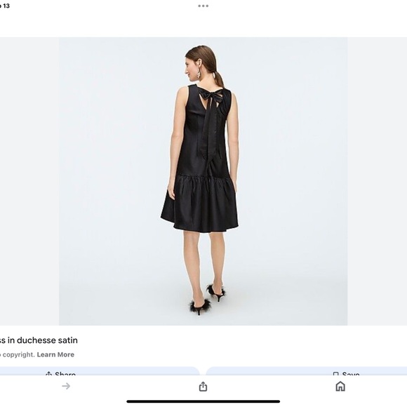 Jcrews BLACK BOW BACK SHIFT DRESS IN DUCHESS SATIN - Picture 1 of 8